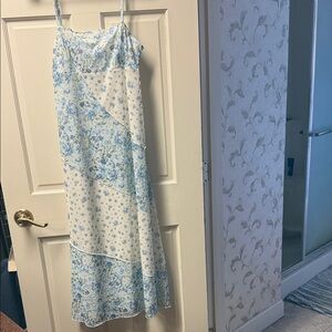 Altar'd State Blue and White Floral Midi Dress